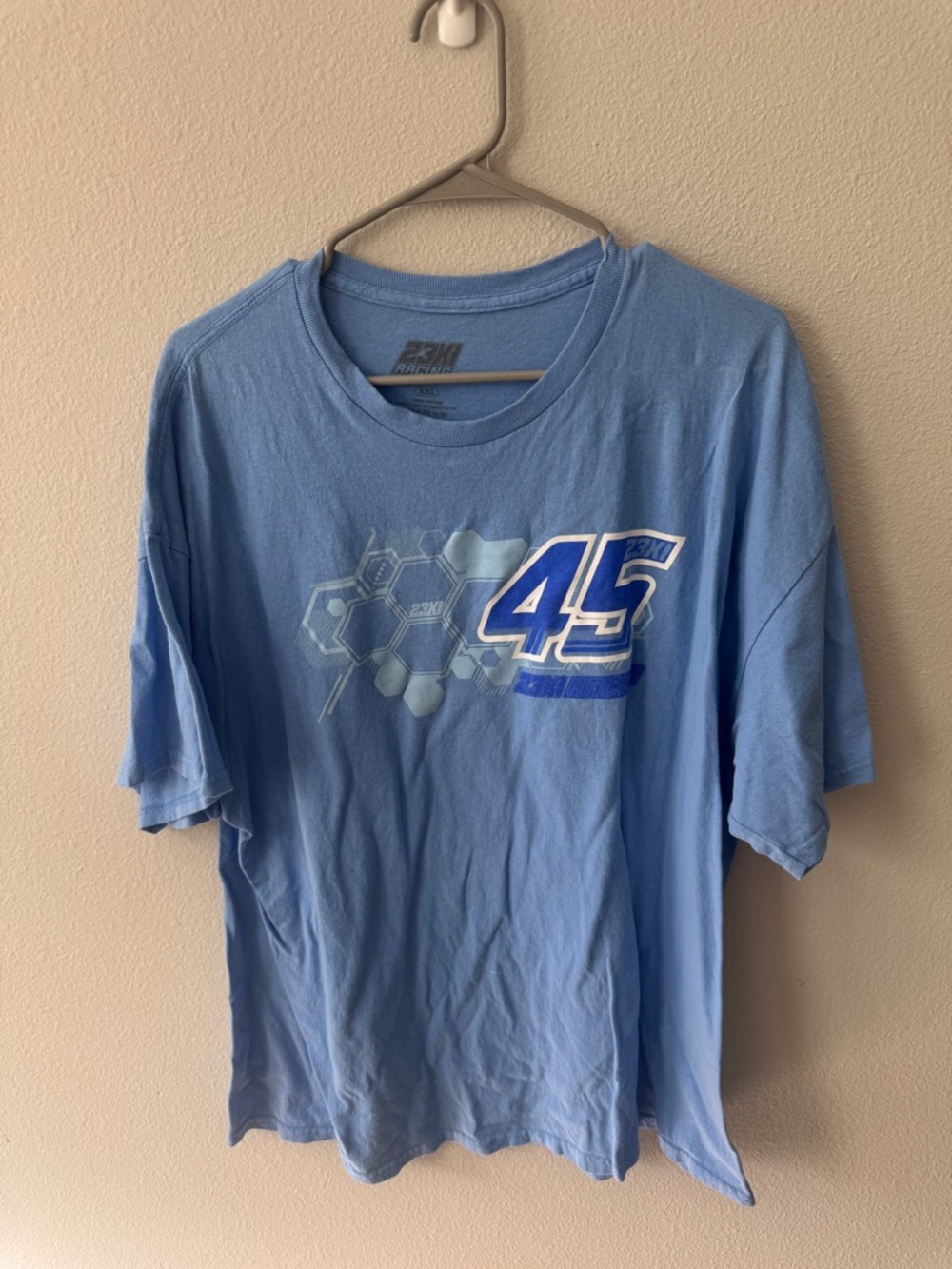 Men's Tyler Reddick Light Blue Graphic Tee with '45' Number, NASCAR